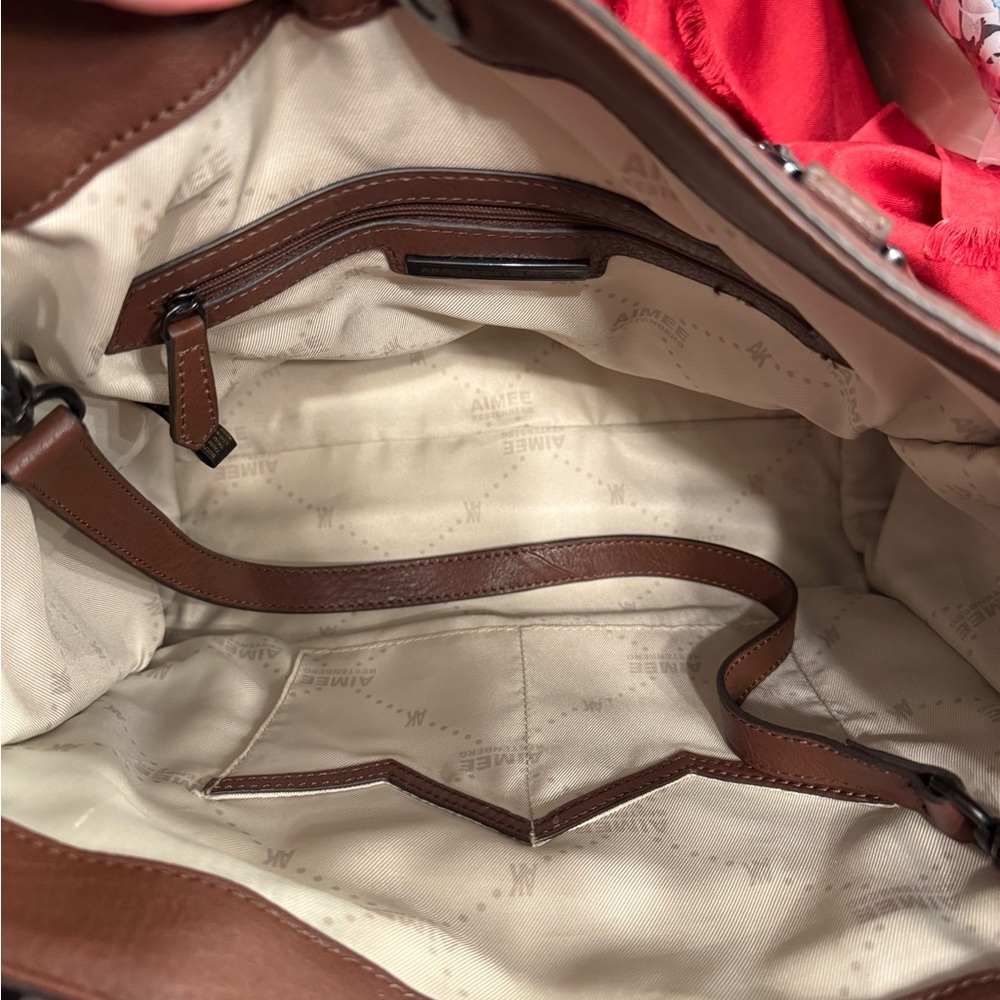 Aimee Kestenberg "Kimberly Shopper" AK7515 Dark Brown Leather Handbag Purse - Picture 9 of 10